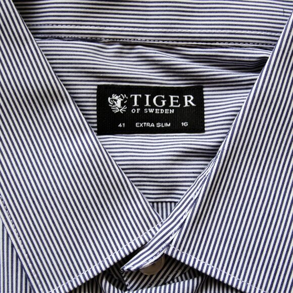 BNWT SS18 TIGER OF SWEDEN BRODIE STRIPED SHIRT 41 - Picture 9 of 11